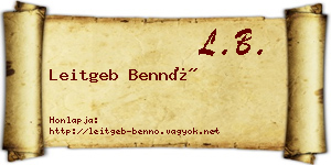 Leitgeb Bennó névjegykártya